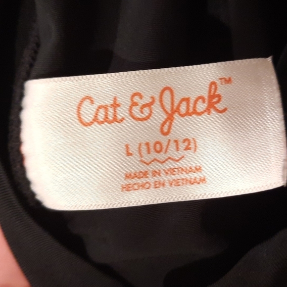 Cat and Jack large 10 12 black gold pineapple short sleeve swim rashguard - Picture 4 of 7